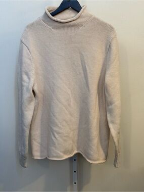 J. Crew Roll-neck & Hem Cream Sweater